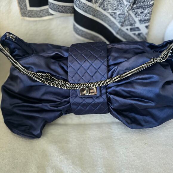 CHANEL Handbags - Chanel 2.55 Reissue "Butterfly" Bag in Navy Satin